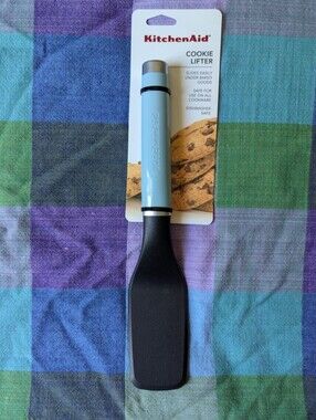 Brand New KitchenAid Blue & Black Silicone Turner Spatula Perfect Baking Cooking
